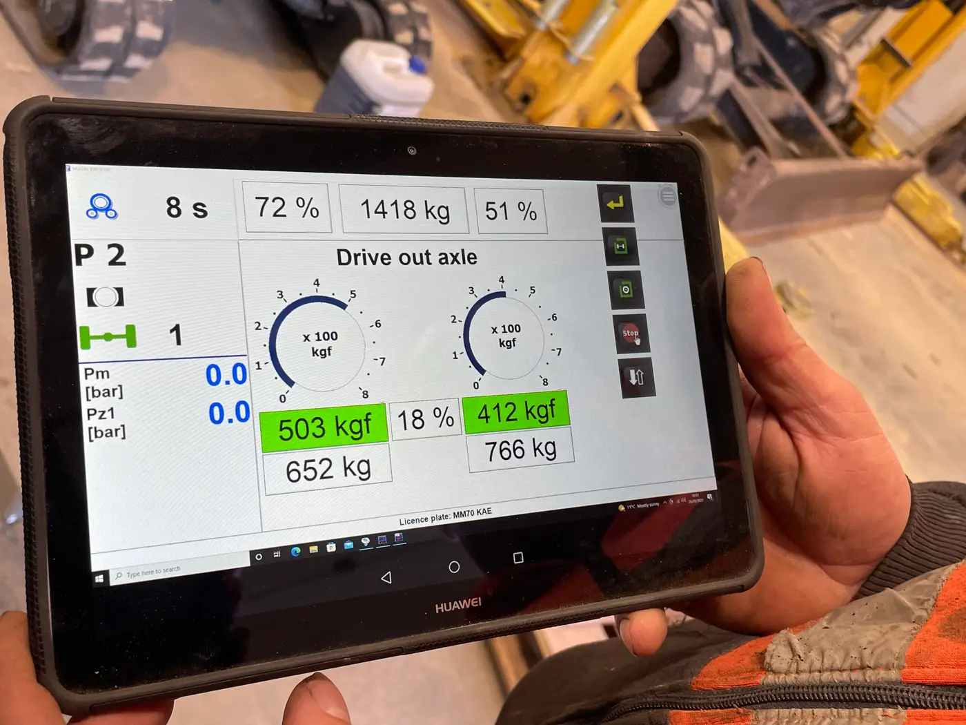 Brake tester results